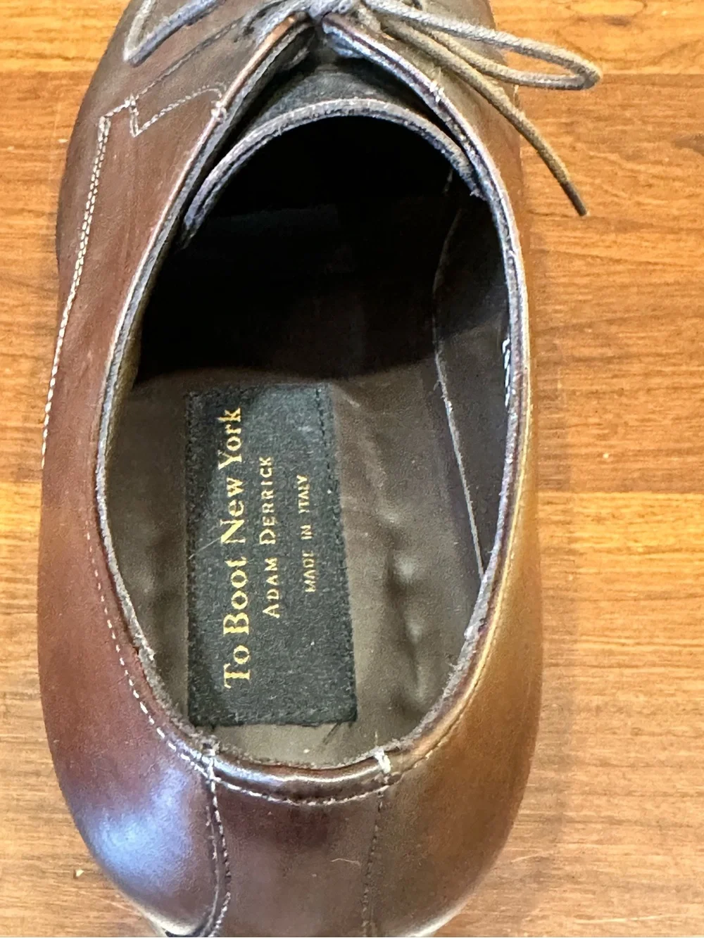 To Boot New York Adam Derrick Brown Leather Plain Toe Derby Dress Shoes Size 9.5